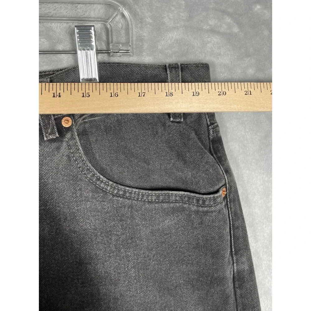 Levis 505 Regular Fit Jeans Mens 42x30 Faded Black Straight Leg Denim Vintage